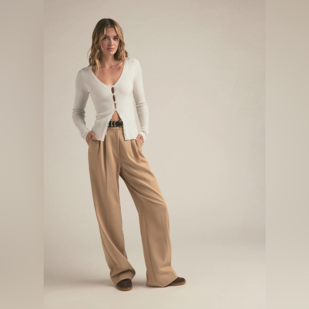 Favorite Daughter Tan Wide-Leg Pants